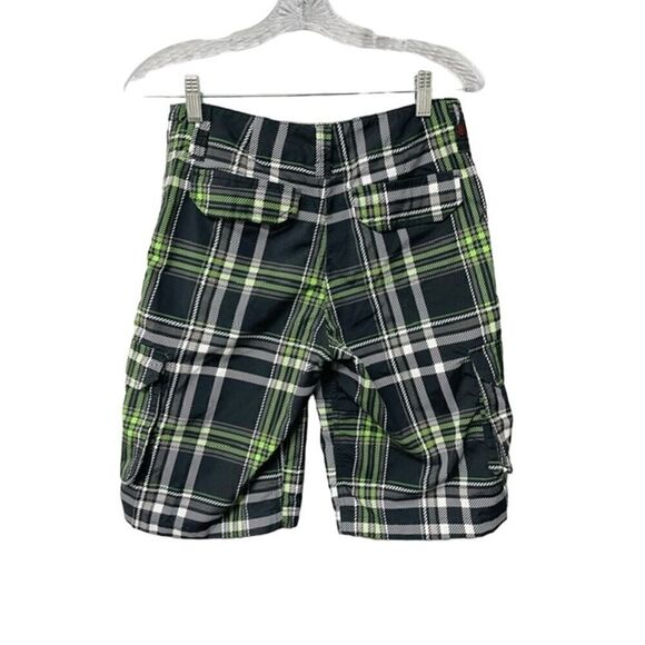 VINTAGE 2010's NO FEAR Board Shorts Swim Trunks Neon Green Black Size 14 - Picture 3 of 5